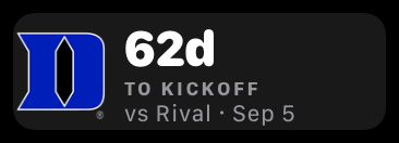 Duke kickoff countdown